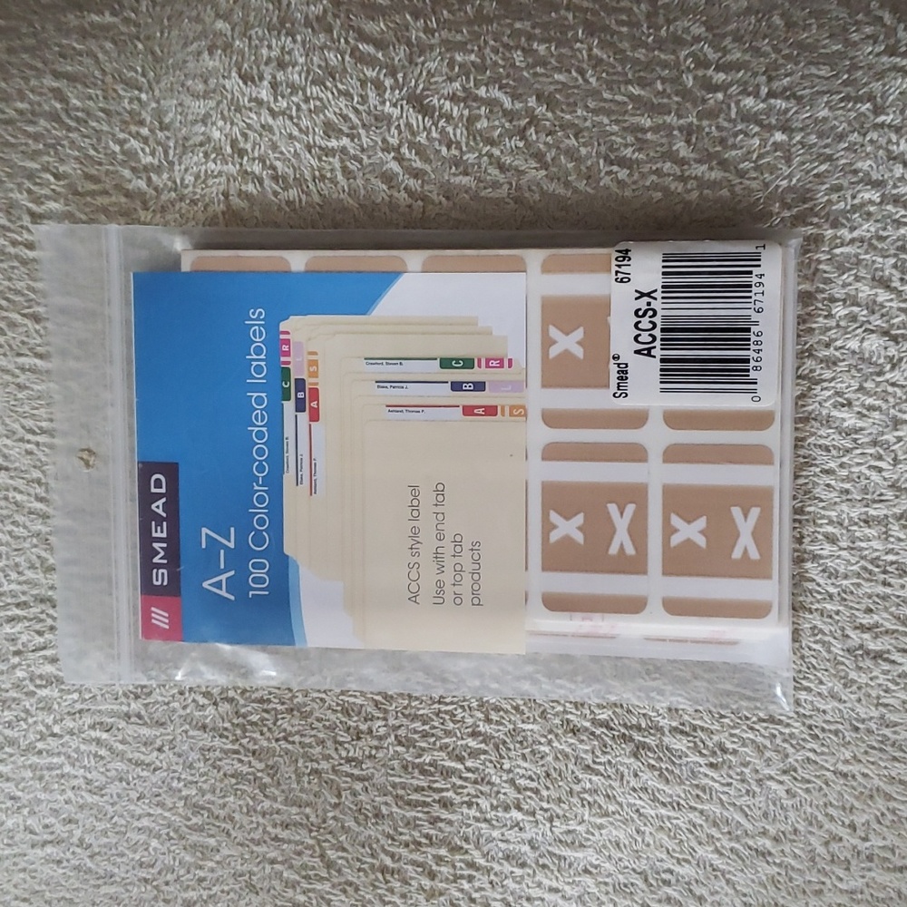 New Smead Color Labels "X